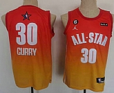 Men's Golden State Warriors 30 Stephen Curry Orange 2022 All Star 6 Patch Icon Sponsor Swingman Jersey,baseball caps,new era cap wholesale,wholesale hats